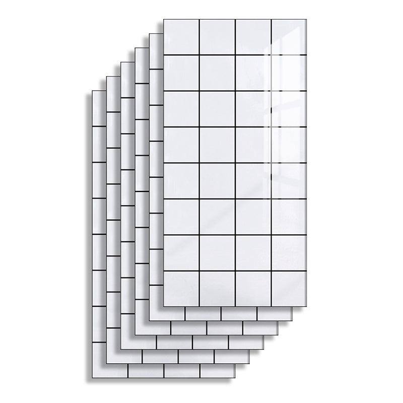 Rectangular PVC 12" X 23" 6-Pack Peel and Stick Wall Tile Kitchen and Bathroom Backsplash