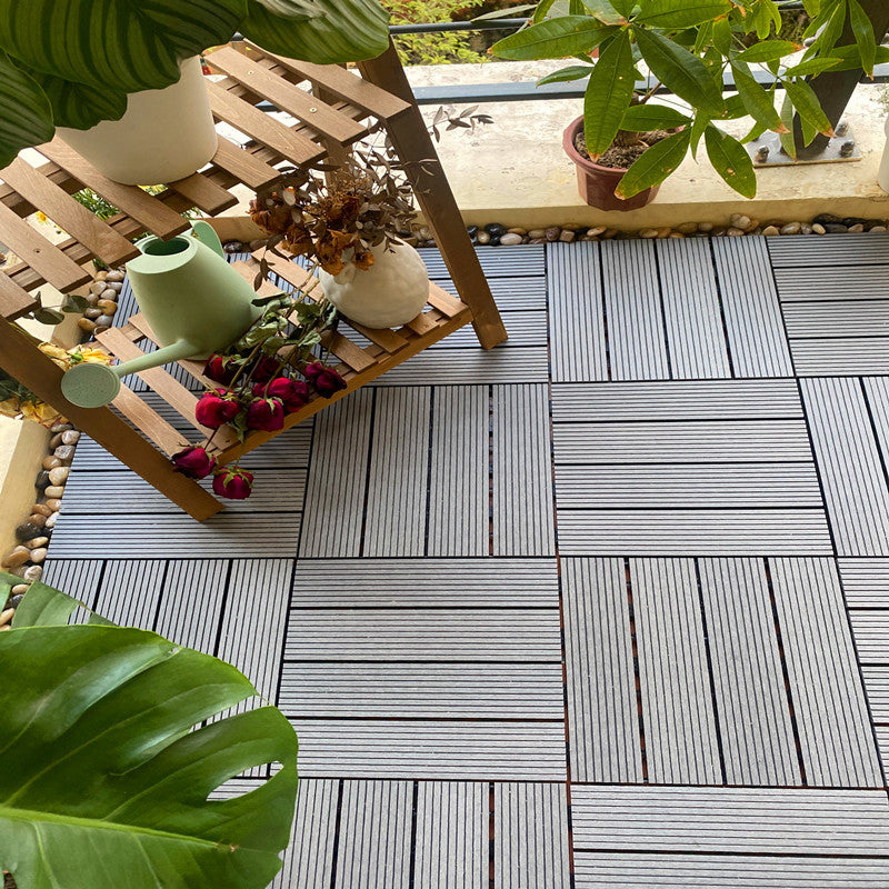 Composite Deck Tile Solid Color Water Resistant Patio Flooring Tile