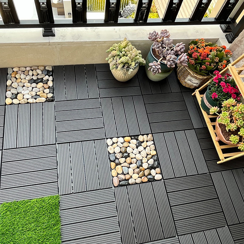 Interlocking Deck Tile Solid Color Water-Resistant Composite Deck Tile Kit