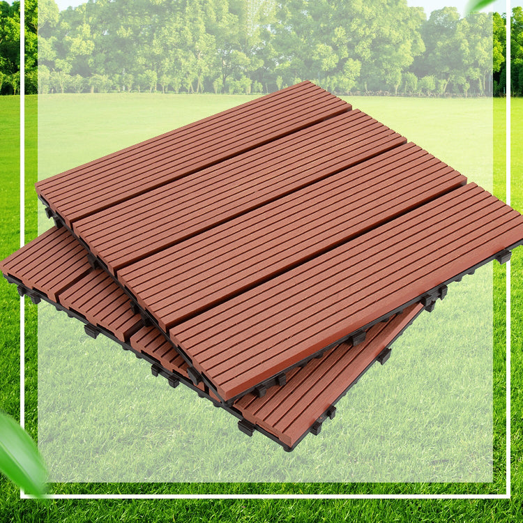 Interlocking Deck Tile Solid Color Water-Resistant Composite Deck Tile Kit