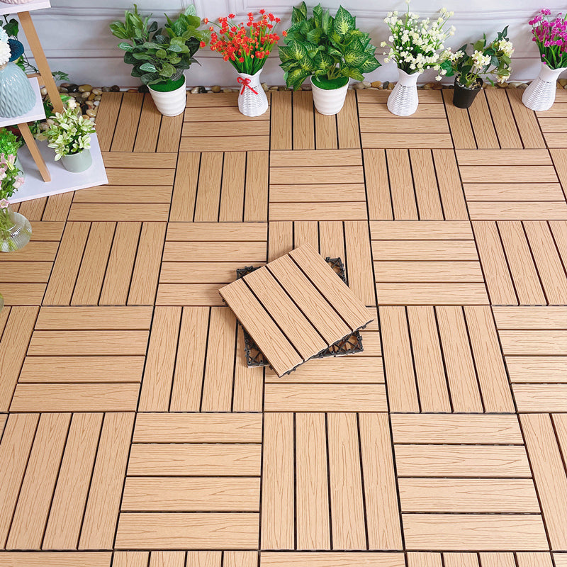 Interlocking Deck Tile Solid Color Water-Resistant Composite Deck Tile Kit