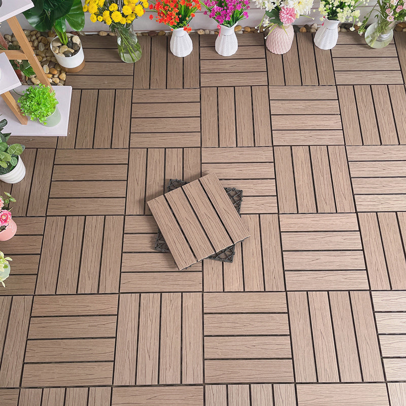 Interlocking Deck Tile Solid Color Water-Resistant Composite Deck Tile Kit