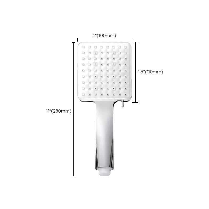 Contemporary Shower Head Square Handheld Shower Head in Silver