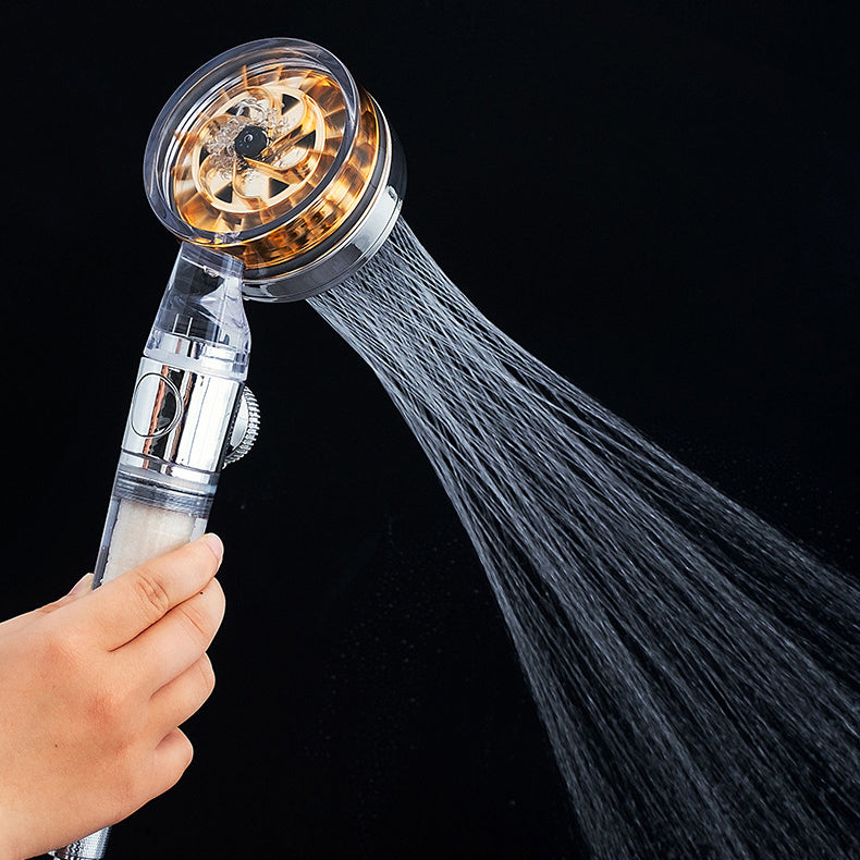 Contemporary Handheld Supercharged Shower Head Round Turbo Spray Head