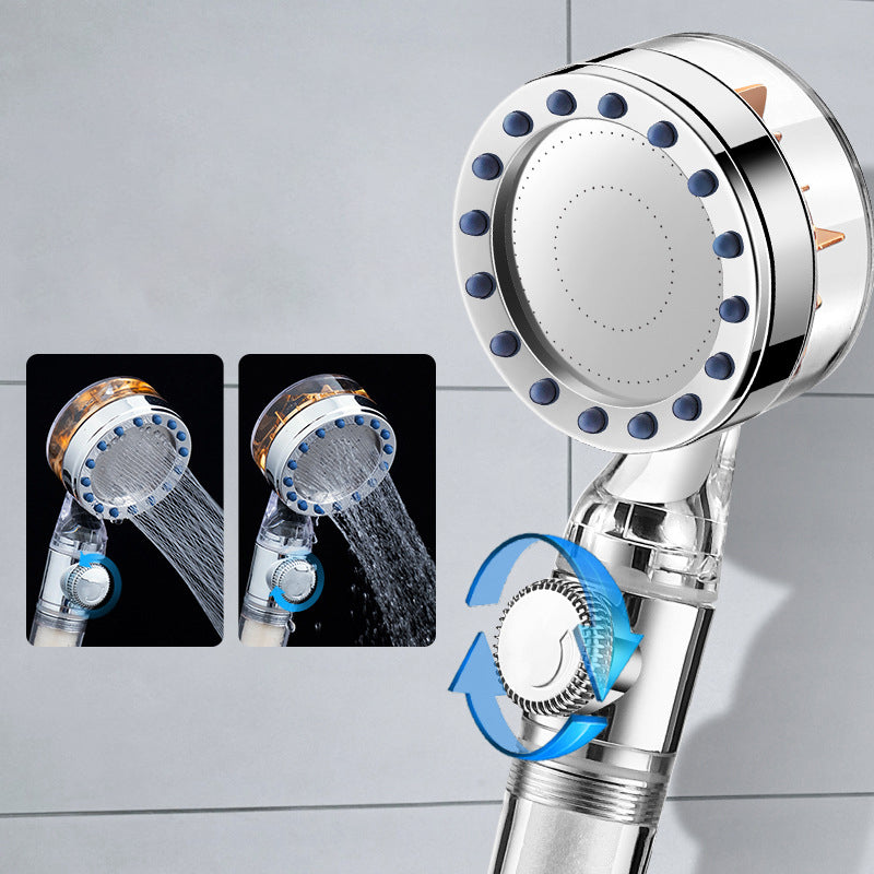 Contemporary Handheld Supercharged Shower Head Round Turbo Spray Head