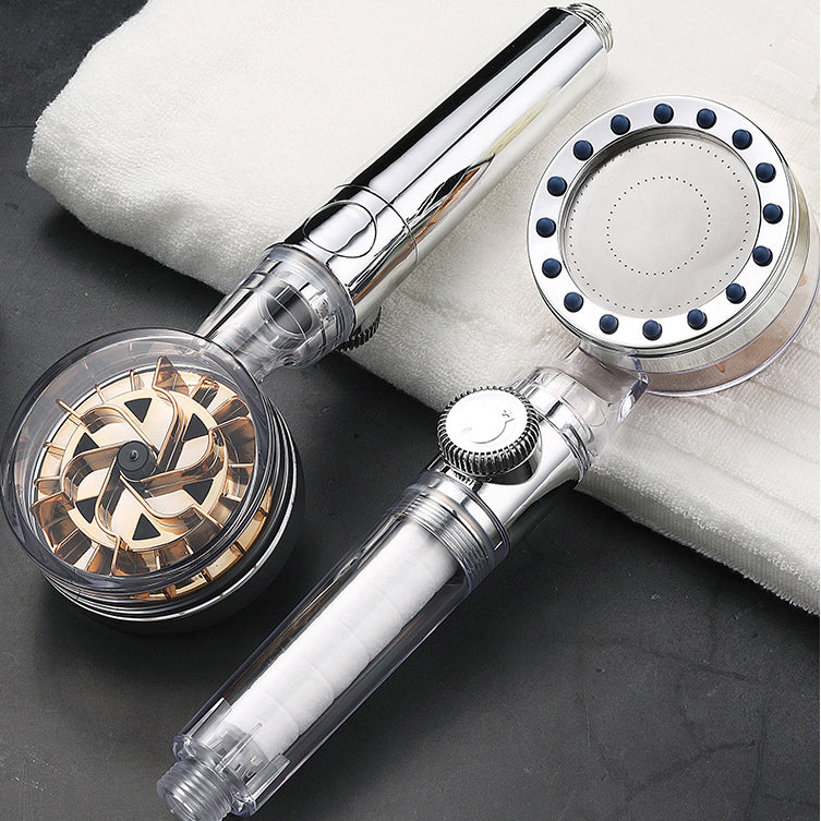 Contemporary Handheld Supercharged Shower Head Round Turbo Spray Head