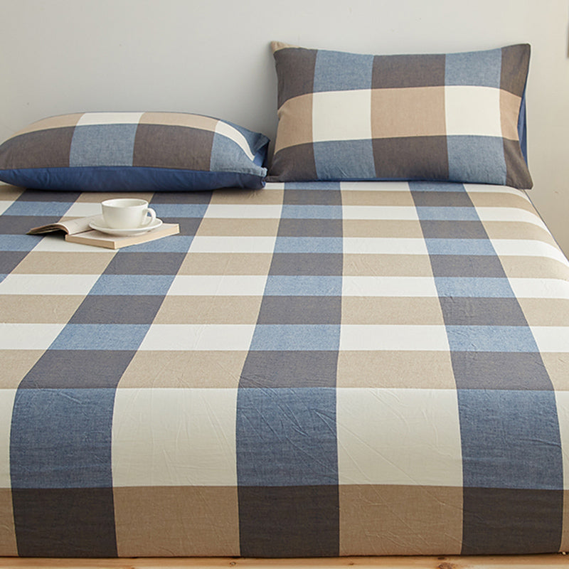 Modern Bed Sheet Solid Color Fitted Breathable Skin-friendly Bed Sheet Set