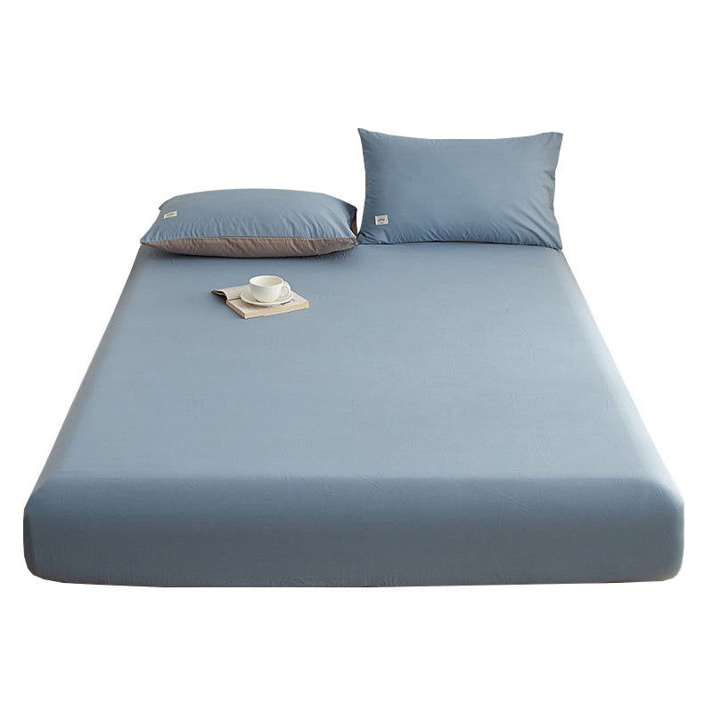 Modern Bed Sheet Solid Color Fitted Breathable Skin-friendly Bed Sheet Set