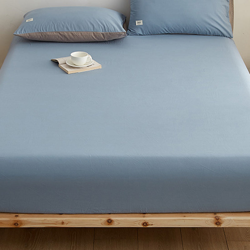 Modern Bed Sheet Solid Color Fitted Breathable Skin-friendly Bed Sheet Set