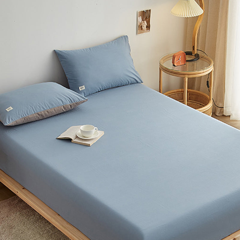 Modern Bed Sheet Solid Color Fitted Breathable Skin-friendly Bed Sheet Set