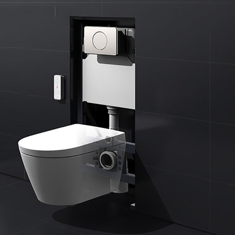 Elongated Wall Mounted Bidet White Wall Hung Toilet Set with Wireless Remote Control