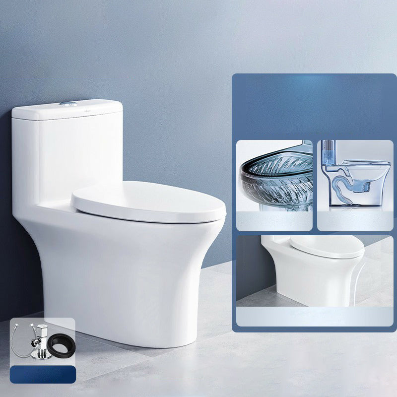 Traditional Porcelain Toilet One Piece Floor Mounted Siphon Jet Toilet