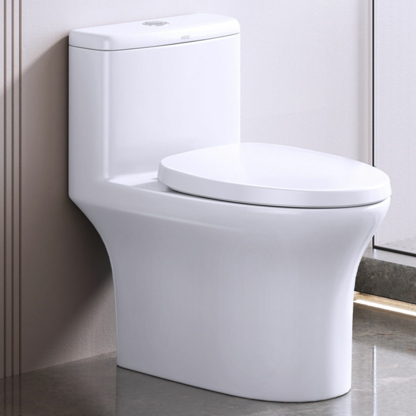 Traditional Porcelain Toilet One Piece Floor Mounted Siphon Jet Toilet