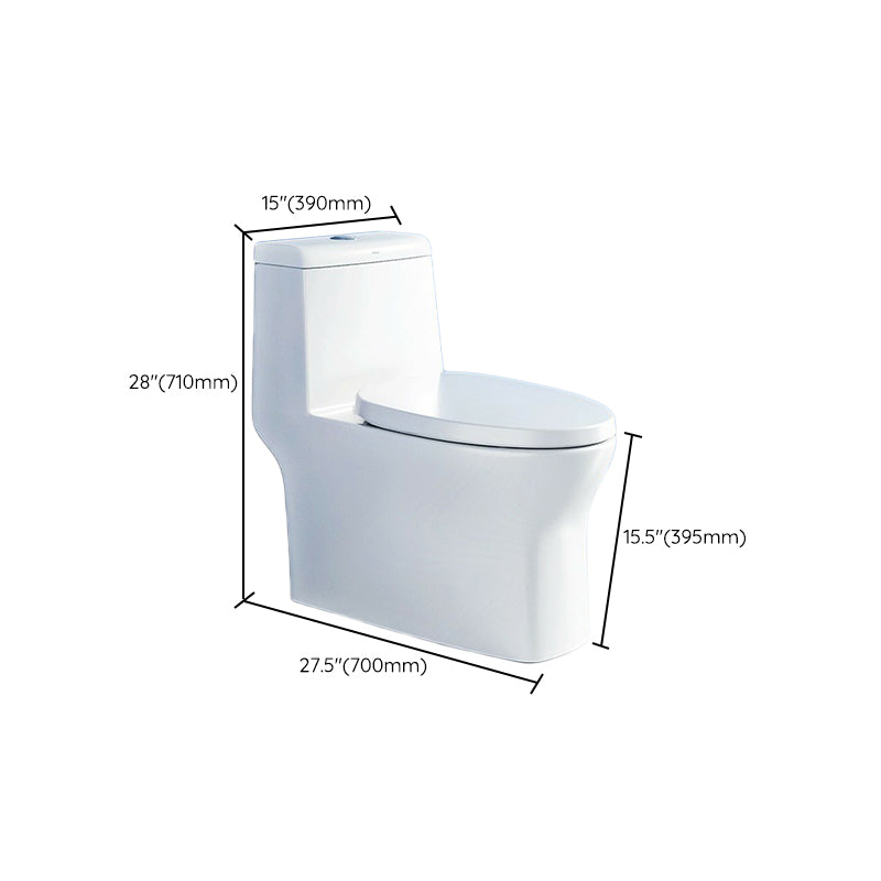 Traditional Porcelain Toilet One Piece Floor Mounted Siphon Jet Toilet