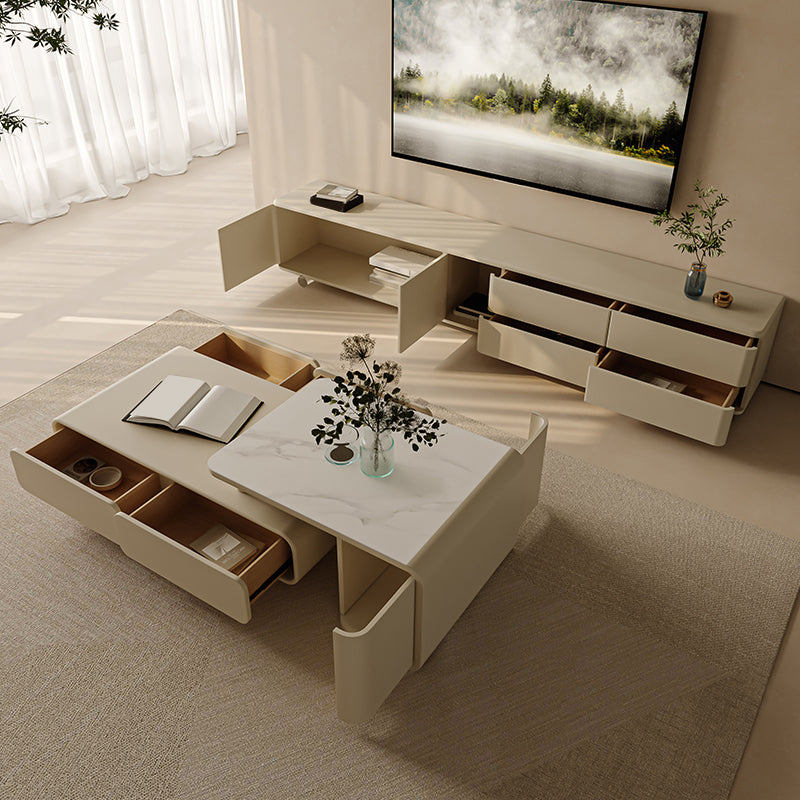 Contemporary Media Console Wooden TV Media Stand for Living Room