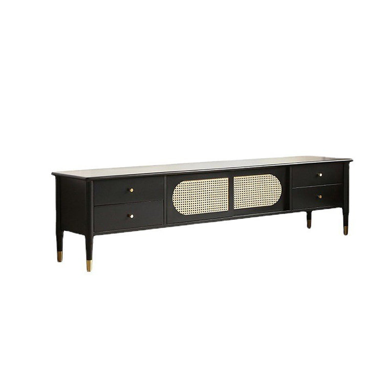 Solid Wood TV Media Console Contemporary TV Console with 4 Drawers