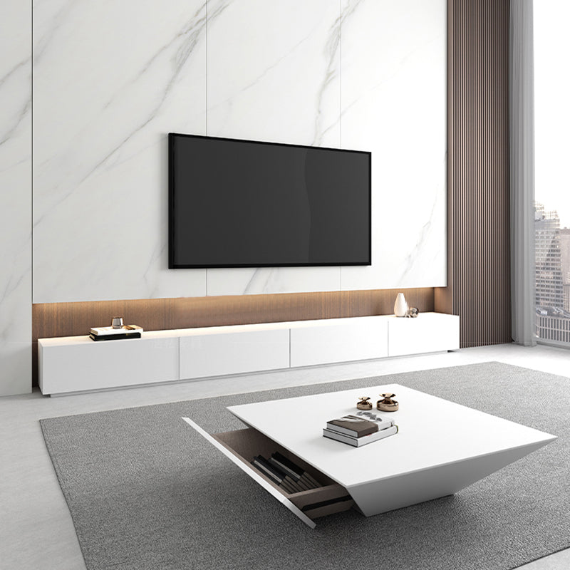 Wooden Media Console Contemporary TV Media Stand for Living Room