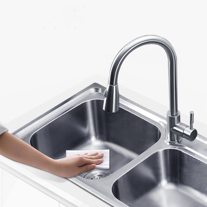 Kitchen Sink Stainless Steel Drop-In Noise-cancelling Design Kitchen Double Sink