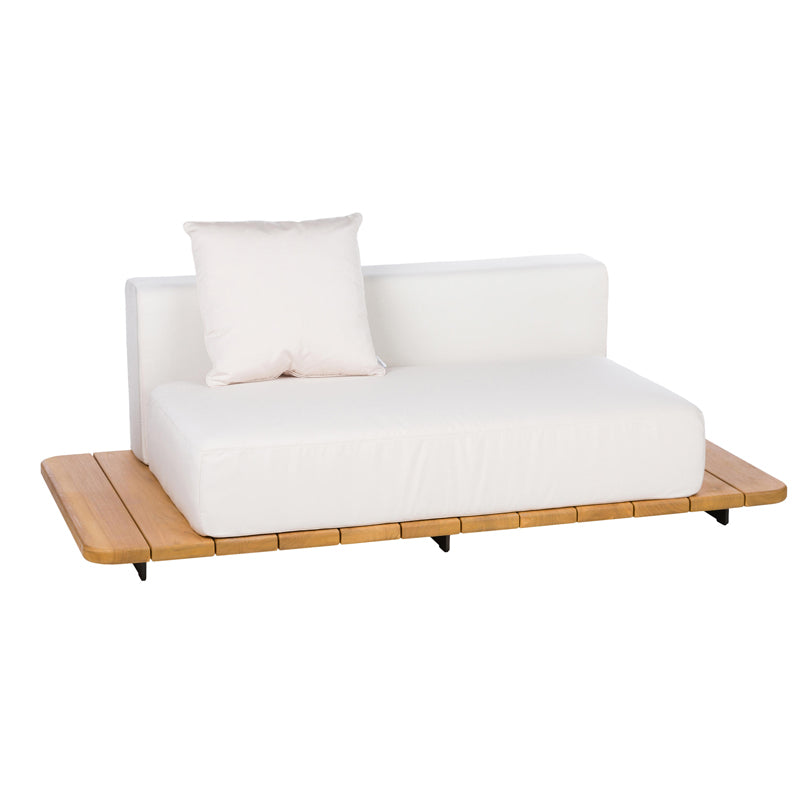 Modern Solid Wood Outdoor Loveseat Water Resistant Outdoor Patio Sofa