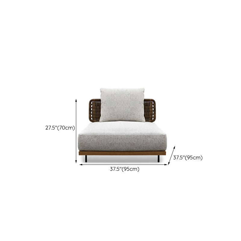 Contemporary Grey Outdoor Loveseat Water Resistant Outdoor Loveseat