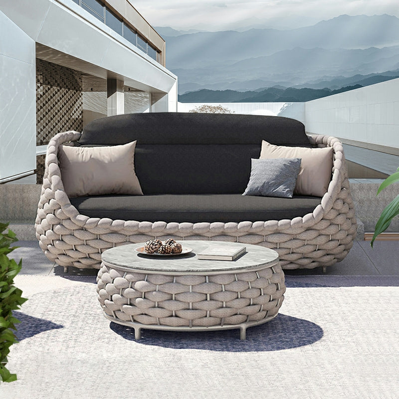 Tropical Black Outdoor Loveseat Water Resistant Outdoor Loveseat