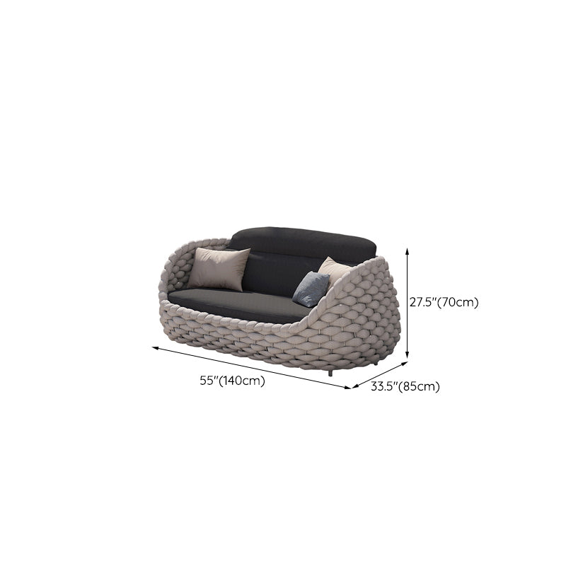 Tropical Black Outdoor Loveseat Water Resistant Outdoor Loveseat