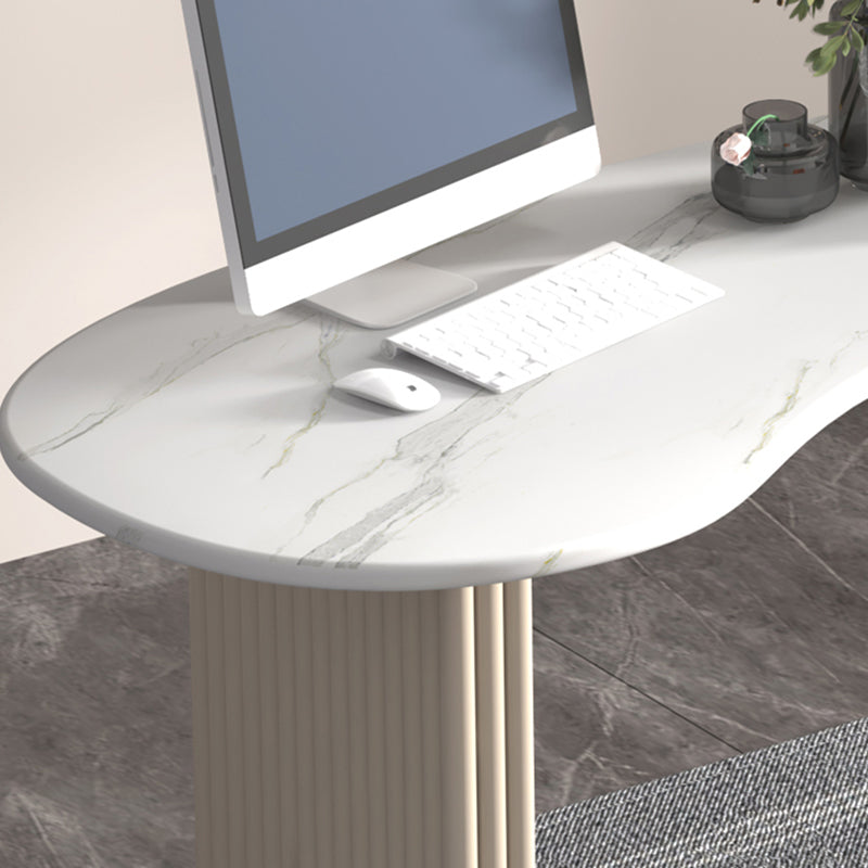 Modern White Slate Top Office Desk Free Form Task Desk for Home