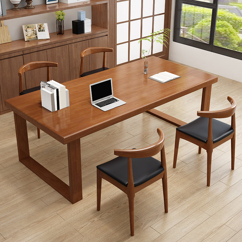 Modern Solid Wood Office Desk Rectangle Task Desk with Sled Base for Home