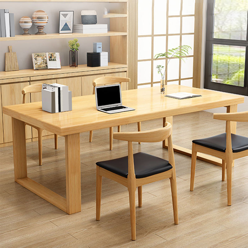 Modern Solid Wood Office Desk Rectangle Task Desk with Sled Base for Home