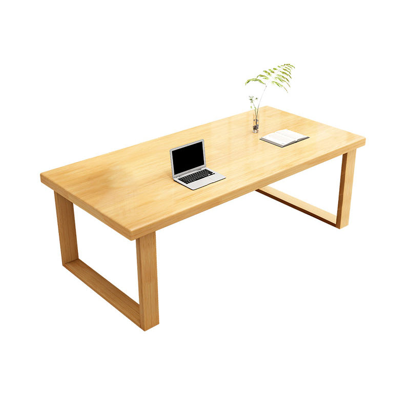 Modern Solid Wood Office Desk Rectangle Task Desk with Sled Base for Home