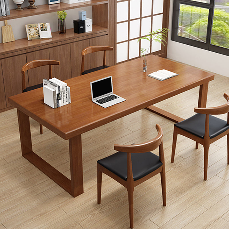 Modern Solid Wood Office Desk Rectangle Task Desk with Sled Base for Home