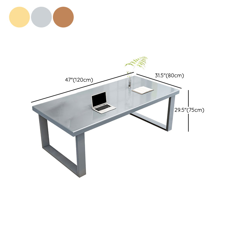 Modern Solid Wood Office Desk Rectangle Task Desk with Sled Base for Home