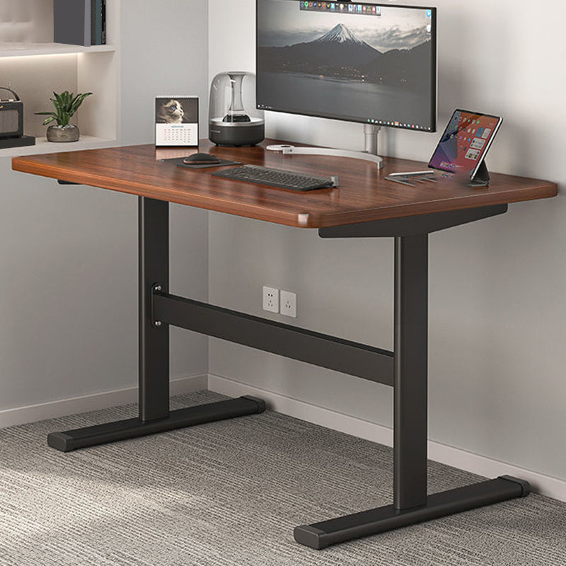 Industrial Style Wooden Writing Desk 29.13-inch Tall Office Desk with Metal Legs