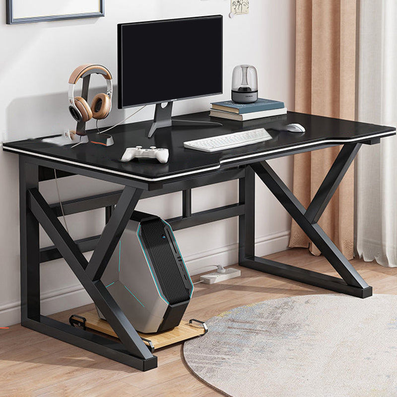 Industrial Style Wooden Writing Desk 29.13-inch Tall Office Desk with Metal Legs