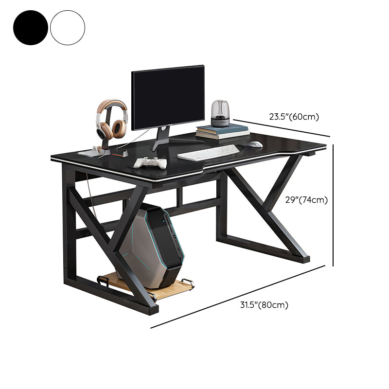 Industrial Style Wooden Writing Desk 29.13-inch Tall Office Desk with Metal Legs