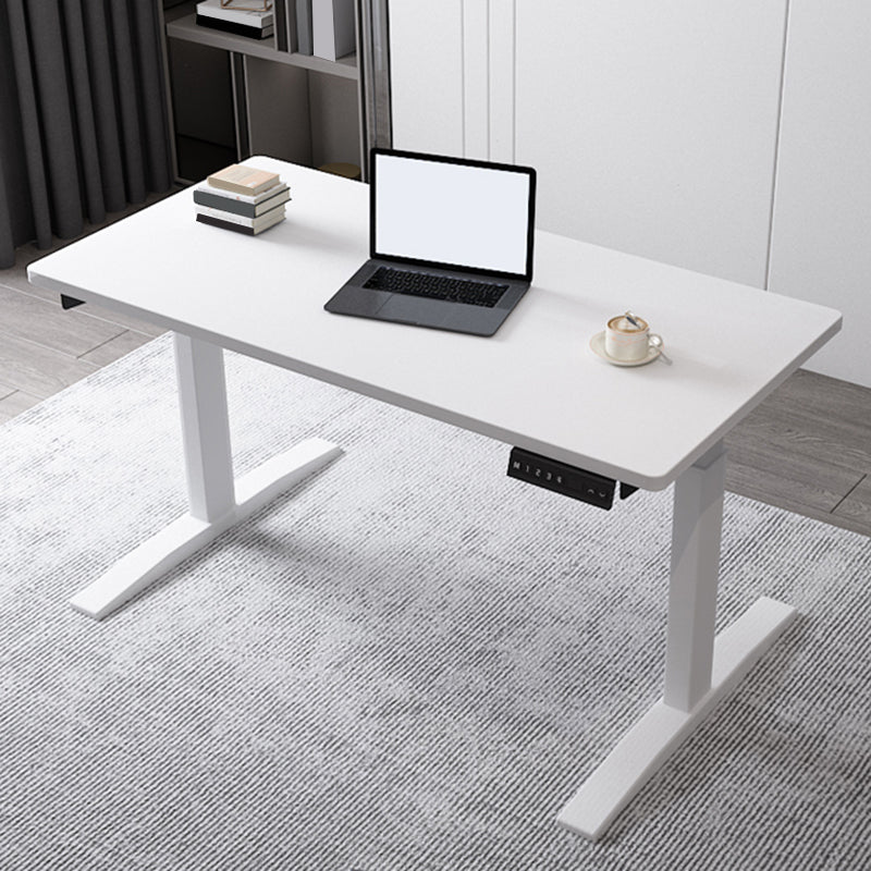 Modern Wooden Office Desk Rectangle Writing Desk with T-Shape Base for Home