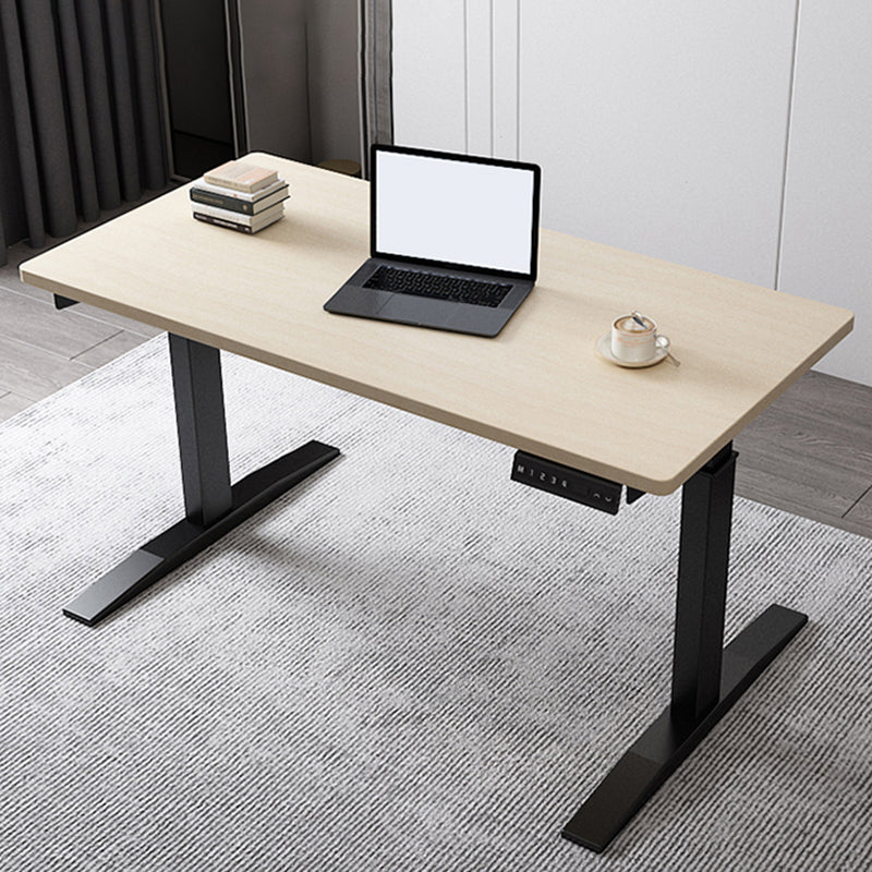 Modern Wooden Office Desk Rectangle Writing Desk with T-Shape Base for Home