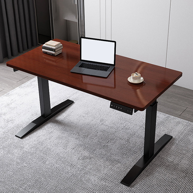 Modern Wooden Office Desk Rectangle Writing Desk with T-Shape Base for Home