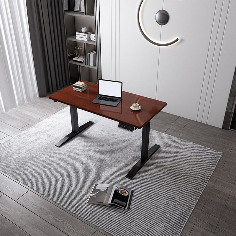 Modern Wooden Office Desk Rectangle Writing Desk with T-Shape Base for Home