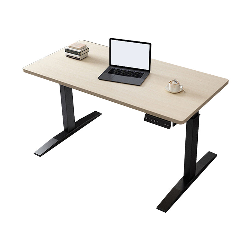 Modern Wooden Office Desk Rectangle Writing Desk with T-Shape Base for Home