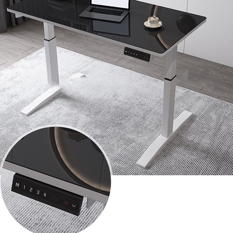 Modern Wooden Office Desk Rectangle Writing Desk with T-Shape Base for Home