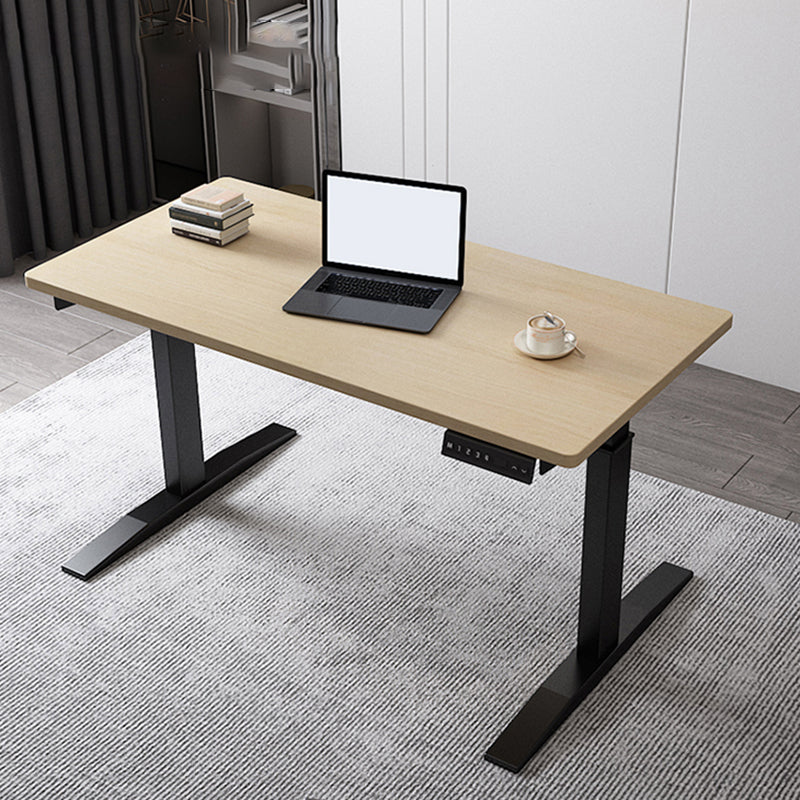 Modern Wooden Office Desk Rectangle Writing Desk with T-Shape Base for Home