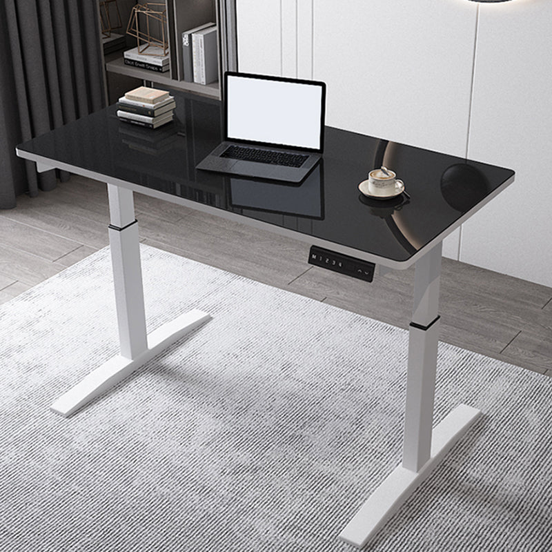 Modern Wooden Office Desk Rectangle Writing Desk with T-Shape Base for Home