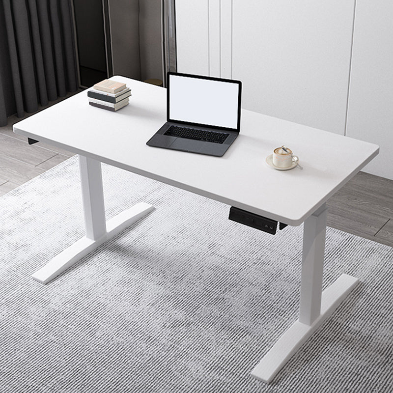 Modern Wooden Office Desk Rectangle Writing Desk with T-Shape Base for Home