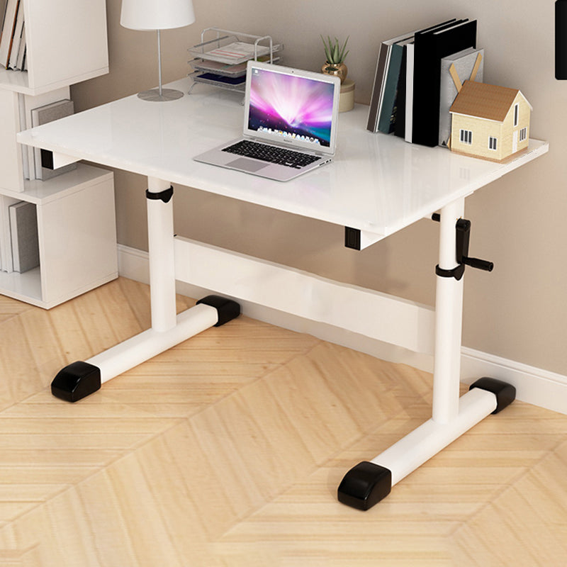 Modern Wood Office Desk Rectangle Task Desk with T-Shape Base for Home