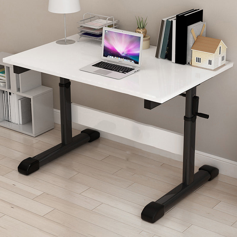 Modern Wood Office Desk Rectangle Task Desk with T-Shape Base for Home