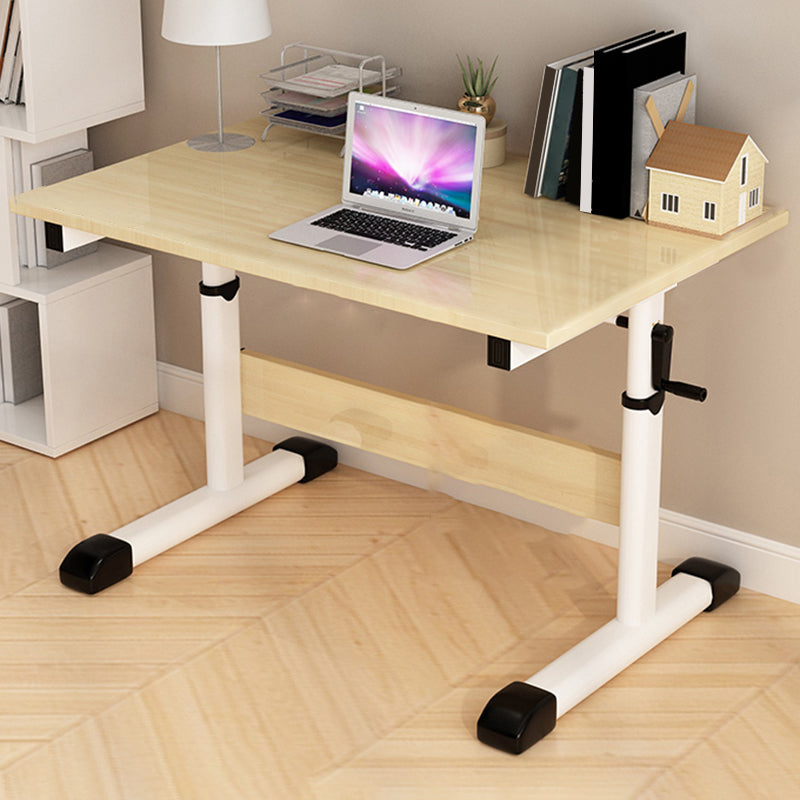 Modern Wood Office Desk Rectangle Task Desk with T-Shape Base for Home