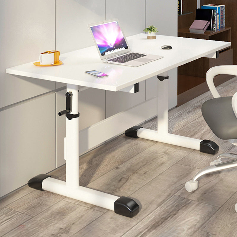 Modern Wood Office Desk Rectangle Task Desk with T-Shape Base for Home