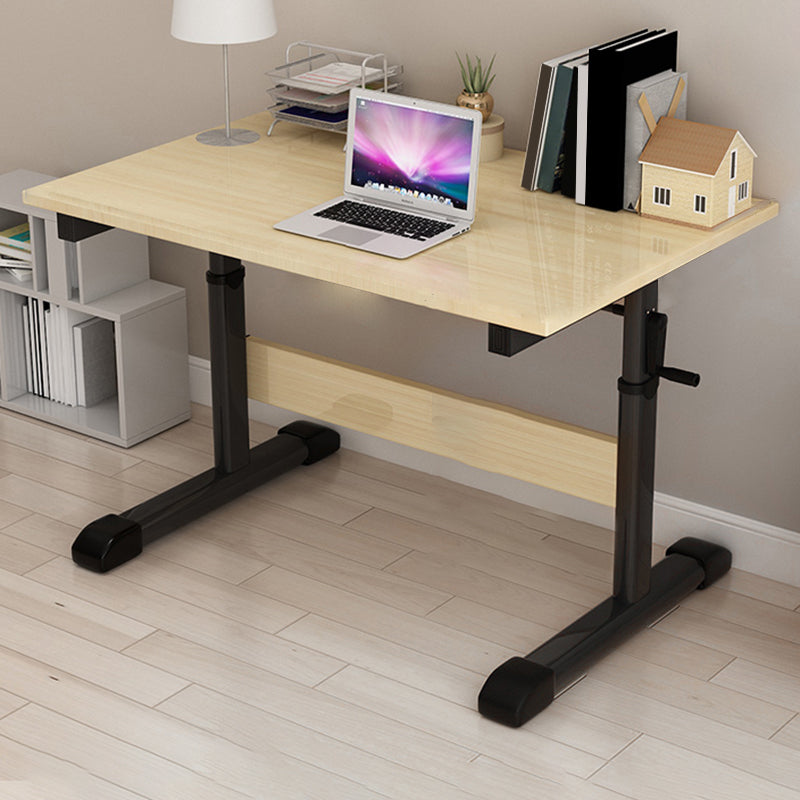 Modern Wood Office Desk Rectangle Task Desk with T-Shape Base for Home