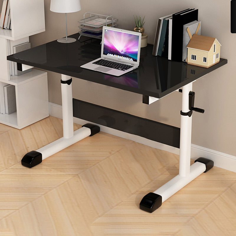 Modern Wood Office Desk Rectangle Task Desk with T-Shape Base for Home